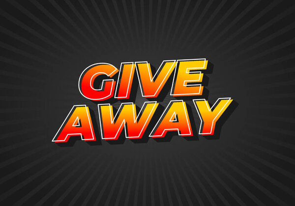 Отдавай. Текстовый эффект иллюстрации дизайн в красно-желтых цветах и привлекательный стиль