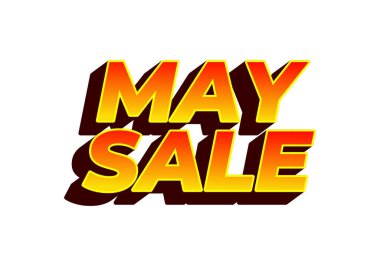 Satış olabilir. Metin etkisi tasarımı 3 boyutlu stil ve göz alıcı renkler