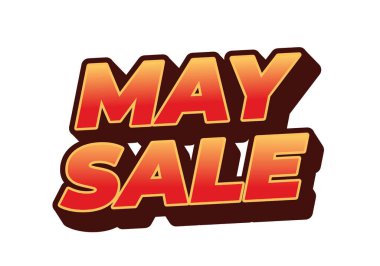 Satış olabilir. Metin etkisi tasarımı 3 boyutlu stil ve göz alıcı renkler