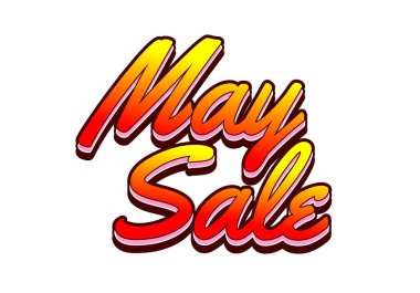 Satış olabilir. Metin etkisi tasarımı 3 boyutlu stil ve göz alıcı renkler