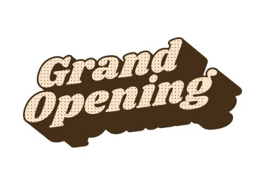 Büyük açılış. 3 boyutlu efektli vintage renk ile metin efekti tasarımı