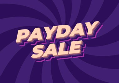 Maaş günü indirimi. Göz alıcı renklerle 3B biçiminde metin efekti tasarımı