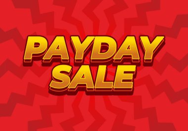 Maaş günü indirimi. Göz alıcı renklerle 3B biçiminde metin efekti tasarımı