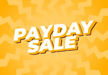 Maaş günü indirimi. Göz alıcı renklerle 3B biçiminde metin efekti tasarımı