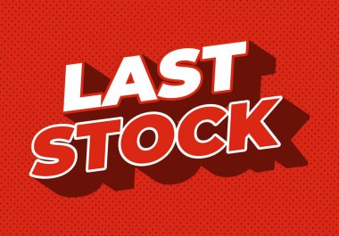 Son stok. Reklamlar için 3B biçiminde metin efekti tasarımı