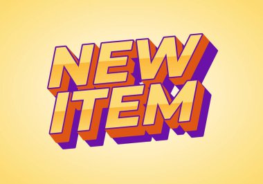 Yeni parça. İlan amacı için metin efekti tasarımı 3B biçiminde