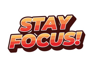 Dikkatini topla. Metin efekti tasarımı iyi renklerle 3B biçiminde