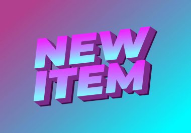 Yeni parça. İlan amacı için metin efekti tasarımı 3B biçiminde