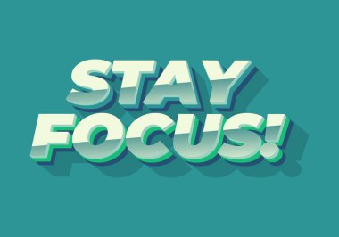 Dikkatini topla. Metin efekti tasarımı iyi renklerle 3B biçiminde