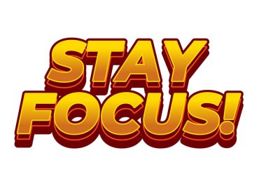 Dikkatini topla. Metin efekti tasarımı iyi renklerle 3B biçiminde