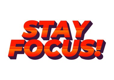 Dikkatini topla. Metin efekti tasarımı iyi renklerle 3B biçiminde