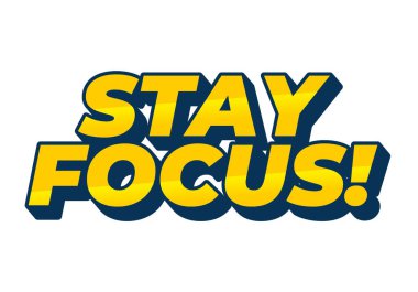 Dikkatini topla. Metin efekti tasarımı iyi renklerle 3B biçiminde