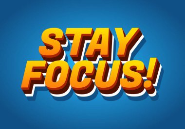 Dikkatini topla. Metin efekti tasarımı iyi renklerle 3B biçiminde