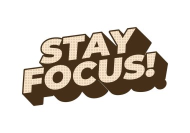 Dikkatini topla. Metin efekti tasarımı iyi renklerle 3B biçiminde