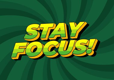 Dikkatini topla. Metin efekti tasarımı iyi renklerle 3B biçiminde