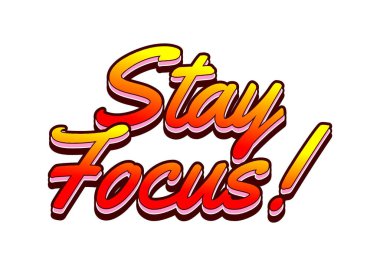 Dikkatini topla. Metin efekti tasarımı iyi renklerle 3B biçiminde