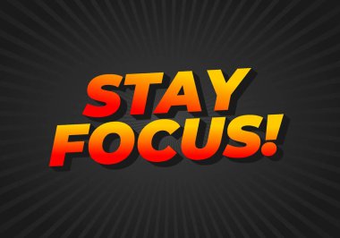 Dikkatini topla. Metin efekti tasarımı iyi renklerle 3B biçiminde