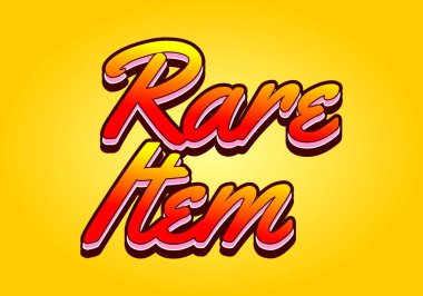 Nadir bir parça. İlan amacı için metin efekti tasarımı 3B biçiminde