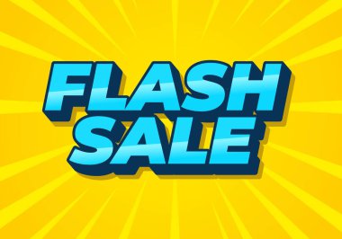 Anlık satış. Dijital veya pint tanıtımı için 3B biçiminde metin efekti tasarımı