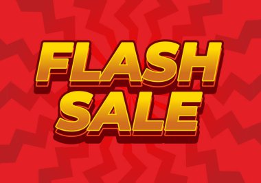 Anlık satış. Dijital veya pint tanıtımı için 3B biçiminde metin efekti tasarımı