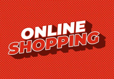 İnternetten alışveriş. Modern renklerle 3B biçiminde metin efekti tasarımı