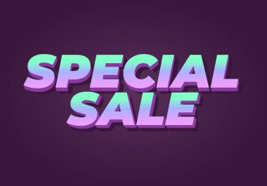 Özel indirim. Dijital reklam için 3B biçiminde metin efekti tasarımı