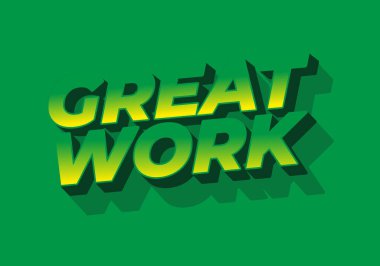 İyi iş çıkardın. Metin efekti tasarımı iyi renklerle 3B biçiminde