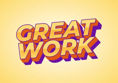 İyi iş çıkardın. Metin efekti tasarımı iyi renklerle 3B biçiminde