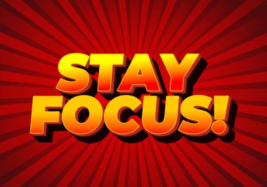 Dikkatini topla. Metin efekti tasarımı iyi renklerle 3B biçiminde