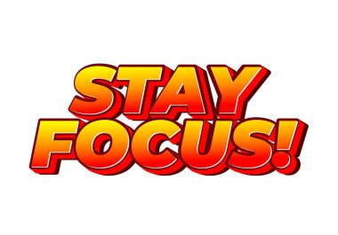 Dikkatini topla. Metin efekti tasarımı iyi renklerle 3B biçiminde