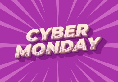 Siber pazartesi. Dijital reklamlar için metin efekti tasarımı ve kalın yazı tipleri