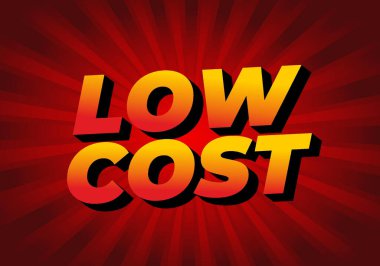 Düşük maliyetli. Promosyon reklamları için 3B biçiminde metin efekti tasarımı