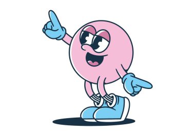 Pembe renkli sevimli dansçı maskot karakter.