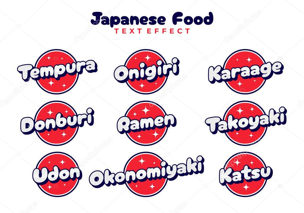 Food typography design inspired by Japanese culture, perfect for restaurant menus