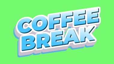 Kahve molası. Sosyal medyadaki kafe reklamları için hareket metni efekti