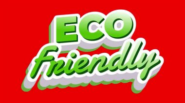 Canlı kırmızı arkaplan üzerinde yeşil ve beyaz olarak Kalın Çevre dostu hareket metni.