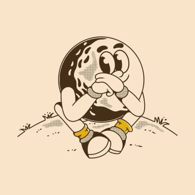 Retro Karikatür Golf Topu Karakteri. Klasik komedi tarzı sanat eserleri komik spor kıyafetleri ve yaratıcı tasarımlar için mükemmeldir.