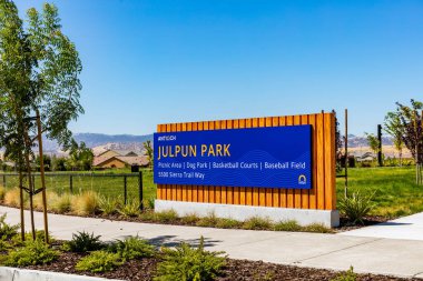 Antioch, California USA, August 8, 2023: A sign in front of Julpun Park in Antioch, California clipart