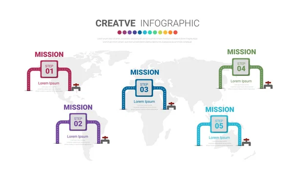 stock vector Timeline infographic template with 5 options, vector infographics design and Presentation business can be used for workflow layout, steps or processes.