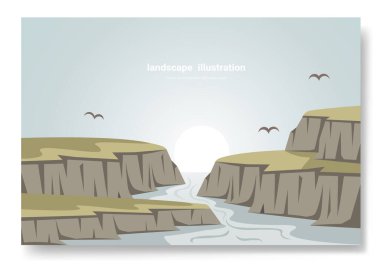 Dağların ve denizin manzarası, deniz dağı plajı, sahil ve dağlar.