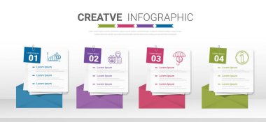 Education Concept Infographic Template Design With note, Email. Can be used for workflow layout, diagram, business step options, banner, and web design. Vector eps. clipart