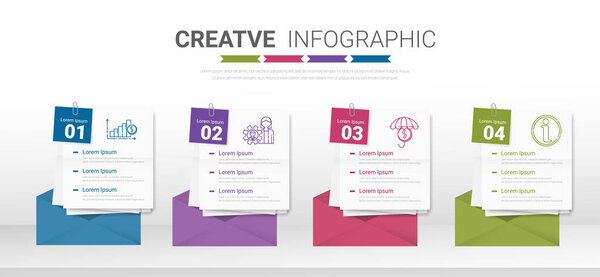 Education Concept Infographic Template Design With note, Email. Can be used for workflow layout, diagram, business step options, banner, and web design. Vector eps.