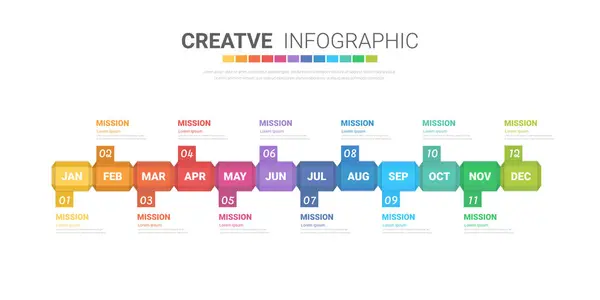 Idővonal Hónap Infografika Egész Hónapban Tervező Tervezési Prezentációs Üzleti Lehet Vektor Grafikák