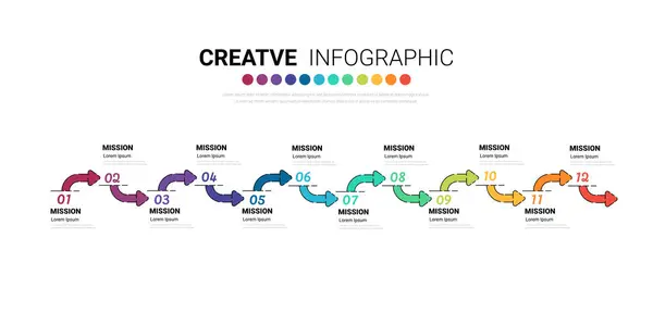 Infographic Template Business Modern Timeline Diagram Calendars Arrows Design Presentation Vektor Grafikák