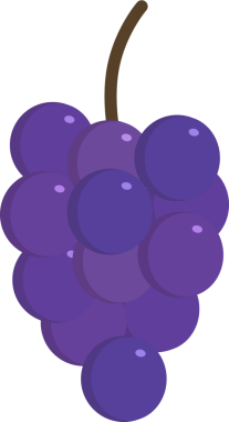 Demet düz tasarım mor üzüm simgesinin.