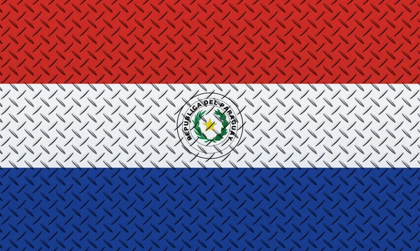 Flagga Paraguay Metallvägg Bakgrund — Stockfoto