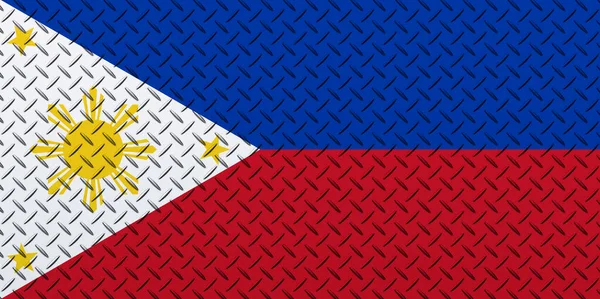 Σημαία Φιλιππίνων Φόντο Μεταλλικού Τοίχου — Φωτογραφία Αρχείου