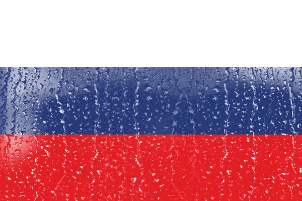 Bandera Rusia Vaso Con Fondo Gota Agua —  Fotos de Stock