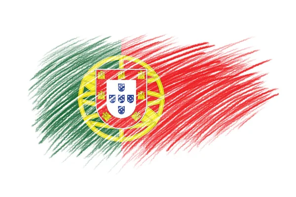 Флаг Португалии Фоне Кисти Винтажного Стиля — стоковое фото