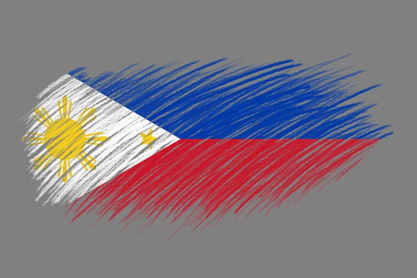 Bandeira Das Filipinas Estilo Vintage Escova Fundo — Fotografia de Stock